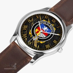 Irish House of MACEVOY Irish Coat of Arms Irish Watch Leather Strap Classic Quartz Watch