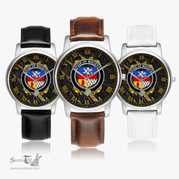 Irish House of MACEVOY Irish Coat of Arms Irish Watch Leather Strap Classic Quartz Watch
