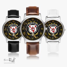 Irish House of FOX Irish Coat of Arms Irish Watch Leather Strap Classic Quartz Watch