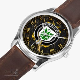 Irish House of MACENIRY Irish Coat of Arms Irish Watch Leather Strap Classic Quartz Watch