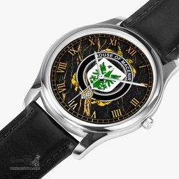 Irish House of MACENIRY Irish Coat of Arms Irish Watch Leather Strap Classic Quartz Watch