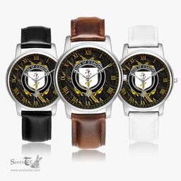 Irish House of O DAVOREN Irish Coat of Arms Irish Watch Leather Strap Classic Quartz Watch
