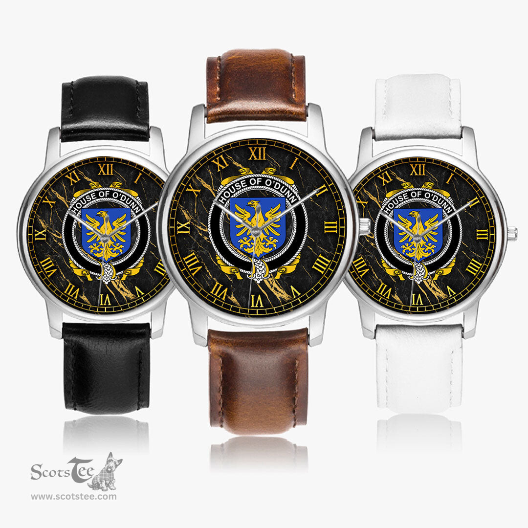 Irish House of O DUNN Irish Coat of Arms Irish Watch Leather Strap Classic Quartz Watch