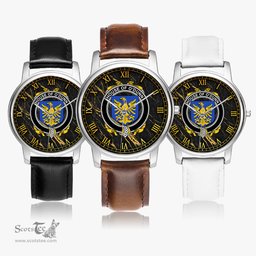 Irish House of O DUNN Irish Coat of Arms Irish Watch Leather Strap Classic Quartz Watch