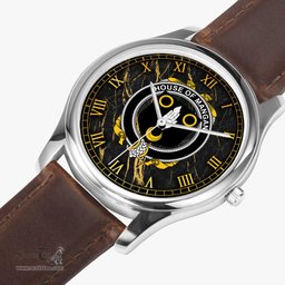 Irish House of MANGAN Irish Coat of Arms Irish Watch Leather Strap Classic Quartz Watch