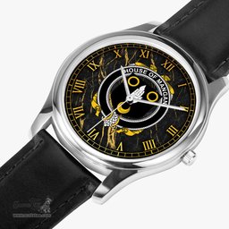 Irish House of MANGAN Irish Coat of Arms Irish Watch Leather Strap Classic Quartz Watch