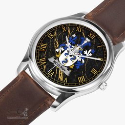 Irish McElroy or Gilroy Irish Coat of Arms Irish Watch Leather Strap Classic Quartz Watch