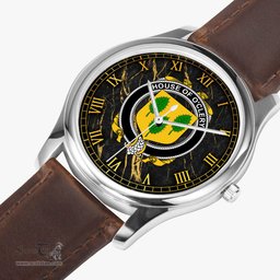 Irish House of O CLERY Irish Coat of Arms Irish Watch Leather Strap Classic Quartz Watch