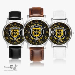 Irish House of O ROURKE Irish Coat of Arms Irish Watch Leather Strap Classic Quartz Watch