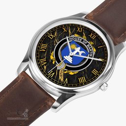 Irish House of MARTIN Irish Coat of Arms Irish Watch Leather Strap Classic Quartz Watch