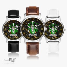 Irish Hume Irish Coat of Arms Irish Watch Leather Strap Classic Quartz Watch