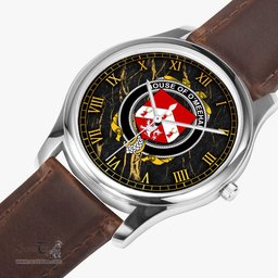 Irish House of O MEEHAN Irish Coat of Arms Irish Watch Leather Strap Classic Quartz Watch