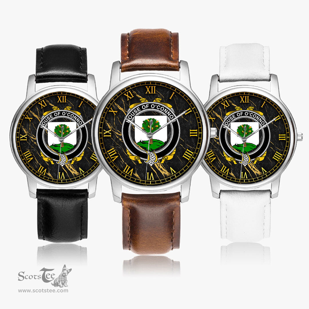 Irish House of O CONNOR Faly Irish Coat of Arms Irish Watch Leather Strap Classic Quartz Watch