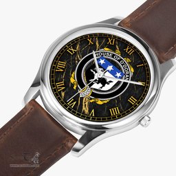 Irish House of O DORAN Irish Coat of Arms Irish Watch Leather Strap Classic Quartz Watch