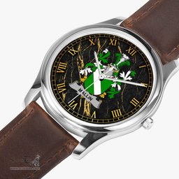Irish Mallin or O Mallan Irish Coat of Arms Irish Watch Leather Strap Classic Quartz Watch