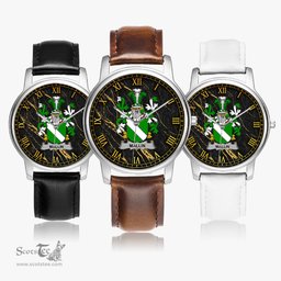 Irish Mallin or O Mallan Irish Coat of Arms Irish Watch Leather Strap Classic Quartz Watch