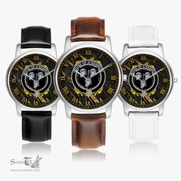 Irish House of O KENNEDY Irish Coat of Arms Irish Watch Leather Strap Classic Quartz Watch