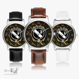 Irish House of PLUNKETT Irish Coat of Arms Irish Watch Leather Strap Classic Quartz Watch