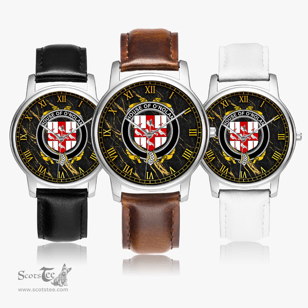 Irish House of O NOLAN Irish Coat of Arms Irish Watch Leather Strap Classic Quartz Watch