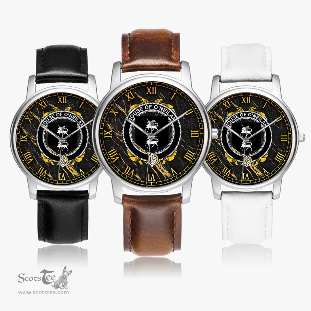 Irish House of O NEILAN Irish Coat of Arms Irish Watch Leather Strap Classic Quartz Watch