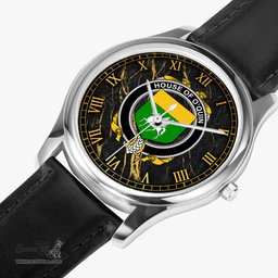 Irish House of O QUIN Annaly Irish Coat of Arms Irish Watch Leather Strap Classic Quartz Watch