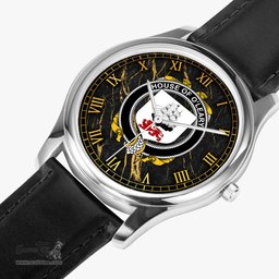 Irish House of O LEARY Irish Coat of Arms Irish Watch Leather Strap Classic Quartz Watch