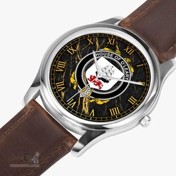 Irish House of O LEARY Irish Coat of Arms Irish Watch Leather Strap Classic Quartz Watch