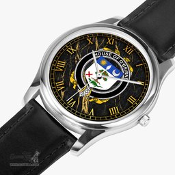 Irish House of O BEIRNE Irish Coat of Arms Irish Watch Leather Strap Classic Quartz Watch