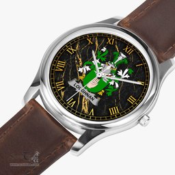 Irish Loughnan or O Loughnan Irish Coat of Arms Irish Watch Leather Strap Classic Quartz Watch