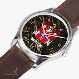 Irish Mackin Irish Coat of Arms Irish Watch Leather Strap Classic Quartz Watch