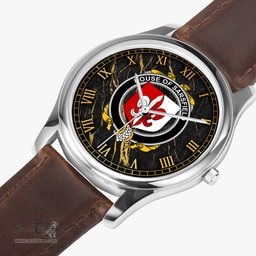 Irish House of SARSFIELD Irish Coat of Arms Irish Watch Leather Strap Classic Quartz Watch