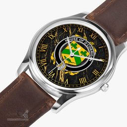 Irish House of O CORRIGAN Irish Coat of Arms Irish Watch Leather Strap Classic Quartz Watch