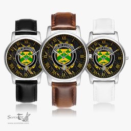 Irish House of O CORRIGAN Irish Coat of Arms Irish Watch Leather Strap Classic Quartz Watch