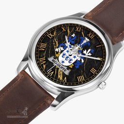 Irish McAuliffe Irish Coat of Arms Irish Watch Leather Strap Classic Quartz Watch