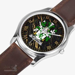 Irish McGarry or Garry Irish Coat of Arms Irish Watch Leather Strap Classic Quartz Watch