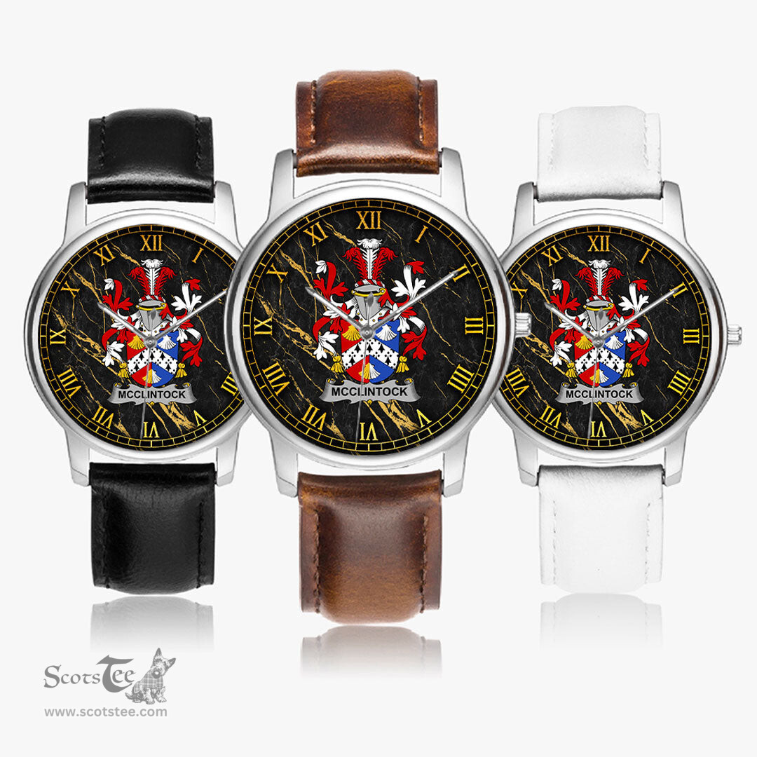 Irish McClintock Irish Coat of Arms Irish Watch Leather Strap Classic Quartz Watch