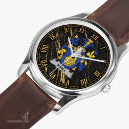 Irish Mihill Irish Coat of Arms Irish Watch Leather Strap Classic Quartz Watch