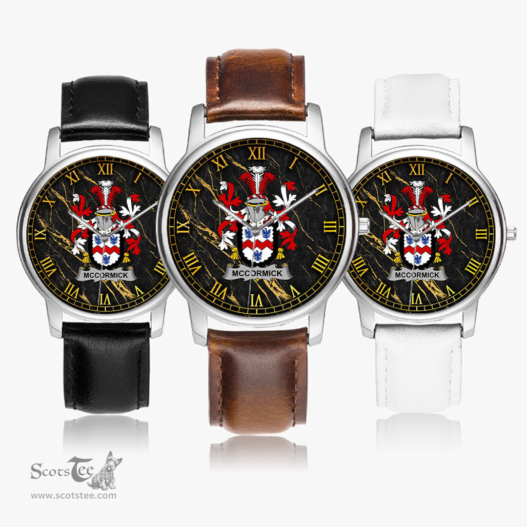 Irish McCormick Irish Coat of Arms Irish Watch Leather Strap Classic Quartz Watch
