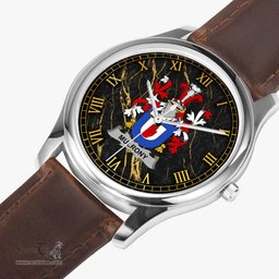 Irish Mulrony or O Mulroney Irish Coat of Arms Irish Watch Leather Strap Classic Quartz Watch