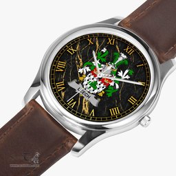Irish Leech Irish Coat of Arms Irish Watch Leather Strap Classic Quartz Watch