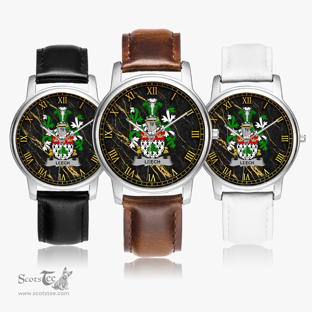 Irish Leech Irish Coat of Arms Irish Watch Leather Strap Classic Quartz Watch