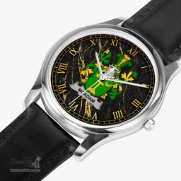 Irish McAdam Irish Coat of Arms Irish Watch Leather Strap Classic Quartz Watch