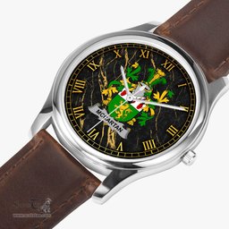 Irish McCartan Irish Coat of Arms Irish Watch Leather Strap Classic Quartz Watch