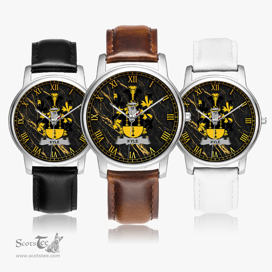 Irish Kyle Irish Coat of Arms Irish Watch Leather Strap Classic Quartz Watch