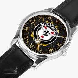 Irish House of O MOLLOY Irish Coat of Arms Irish Watch Leather Strap Classic Quartz Watch