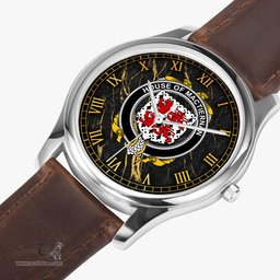 Irish House of MACTIERNAN Irish Coat of Arms Irish Watch Leather Strap Classic Quartz Watch