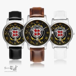 Irish House of MACTIERNAN Irish Coat of Arms Irish Watch Leather Strap Classic Quartz Watch