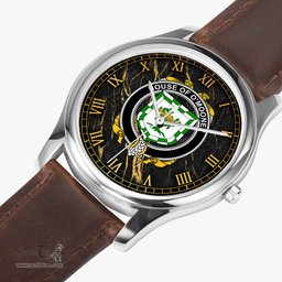 Irish House of O MOONEY Irish Coat of Arms Irish Watch Leather Strap Classic Quartz Watch