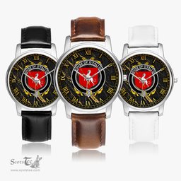 Irish House of O FALLON Irish Coat of Arms Irish Watch Leather Strap Classic Quartz Watch