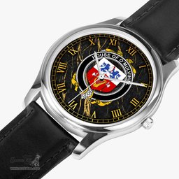 Irish House of O MULVIHILL Irish Coat of Arms Irish Watch Leather Strap Classic Quartz Watch